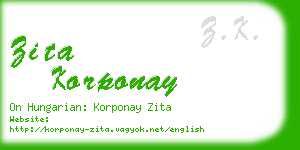zita korponay business card